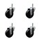 Service Caster 3.5 Soft Rubber Wheel Swivel 7/16'' Grip Ring Stem Caster Set, 4PK SCC-GR20S3514-SRS-716138-4 - alternate 1